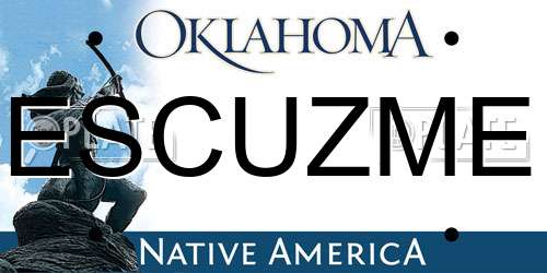 ESCUZME Oklahoma License Plate