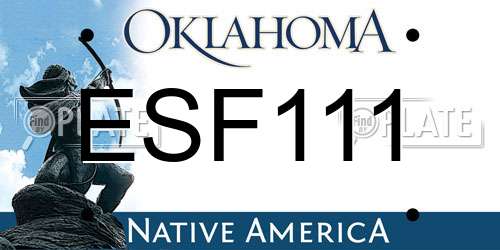 ESF111 Oklahoma License Plate