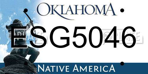 ESG5046 Oklahoma License Plate