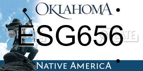 ESG656 Oklahoma License Plate