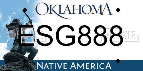 ESG888 Oklahoma License Plate