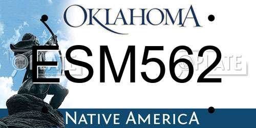 ESM562 Oklahoma License Plate