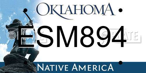 ESM894 Oklahoma License Plate