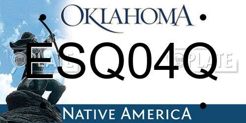 ESQ04Q Oklahoma License Plate