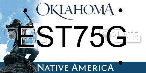 EST75G Oklahoma License Plate