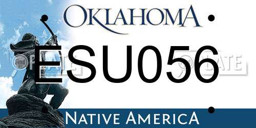 ESU056 Oklahoma License Plate