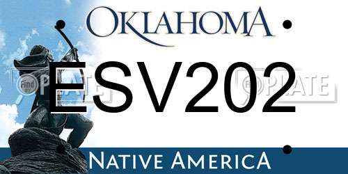 ESV202 Oklahoma License Plate