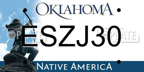 ESZJ30 Oklahoma License Plate
