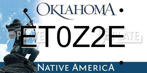 ET0Z2E Oklahoma License Plate