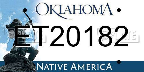ET20182 Oklahoma License Plate