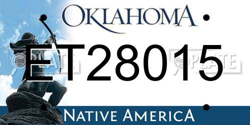 ET28015 Oklahoma License Plate