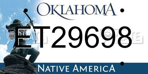 ET29698 Oklahoma License Plate