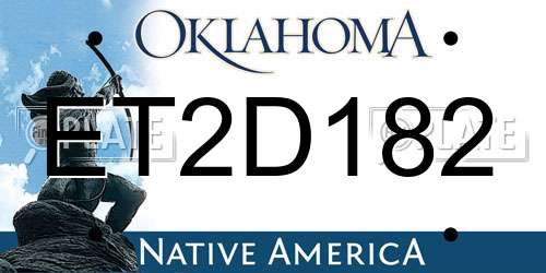 ET2D182 Oklahoma License Plate