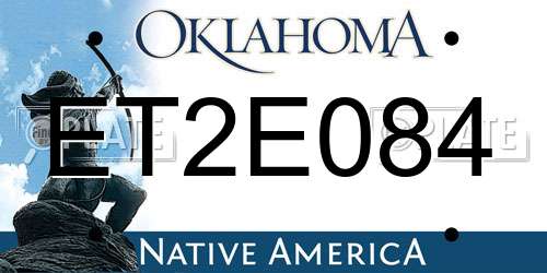 ET2E084 Oklahoma License Plate