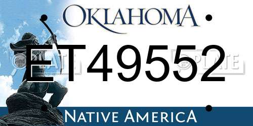 ET49552 Oklahoma License Plate