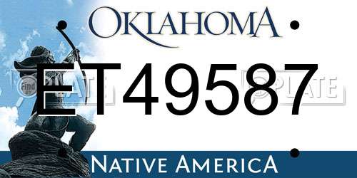 ET49587 Oklahoma License Plate