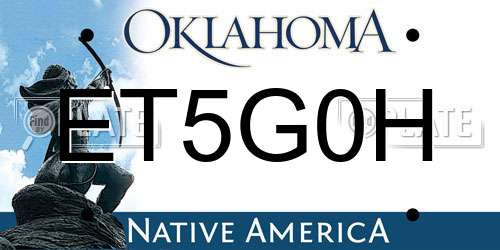 ET5G0H Oklahoma License Plate