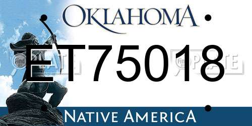 ET75018 Oklahoma License Plate