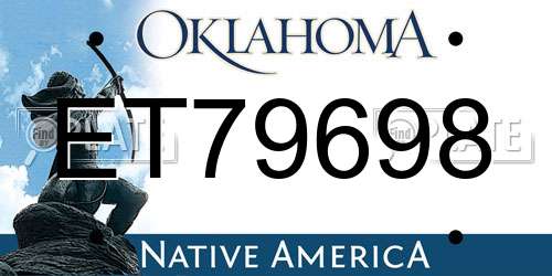 ET79698 Oklahoma License Plate