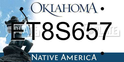 ET8S657 Oklahoma License Plate