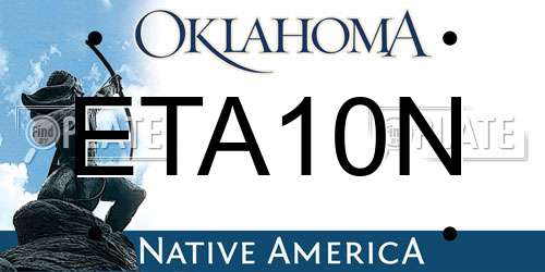 ETA10N Oklahoma License Plate