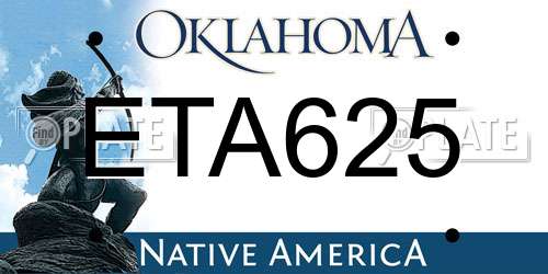 ETA625 Oklahoma License Plate
