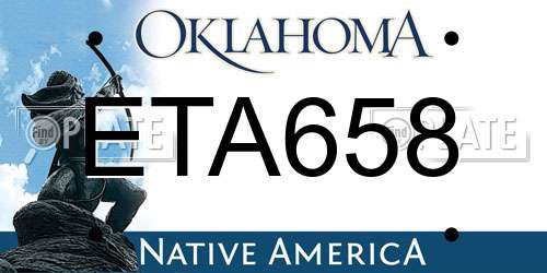 ETA658 Oklahoma License Plate