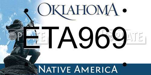 ETA969 Oklahoma License Plate