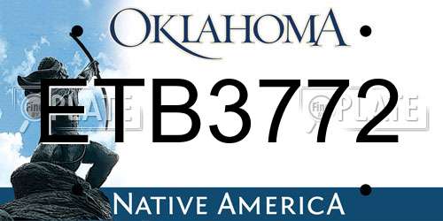 ETB3772 Oklahoma License Plate