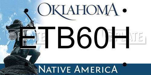 ETB60H Oklahoma License Plate