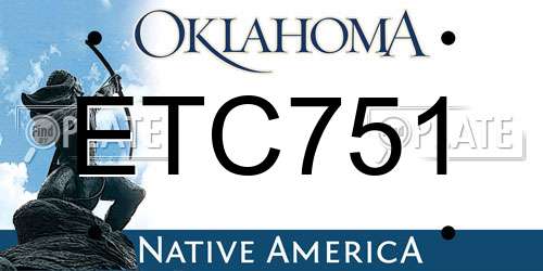 ETC751 Oklahoma License Plate