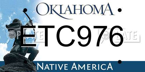 ETC976 Oklahoma License Plate