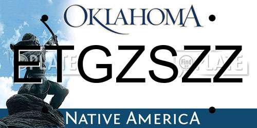 ETGZSZZ Oklahoma License Plate