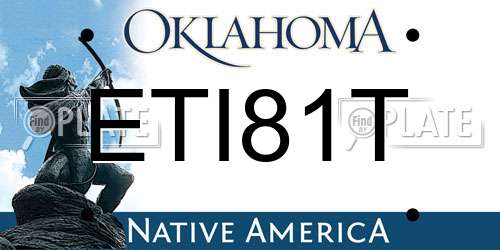 ETI81T Oklahoma License Plate