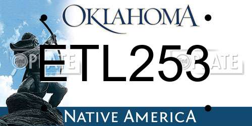 ETL253 Oklahoma License Plate