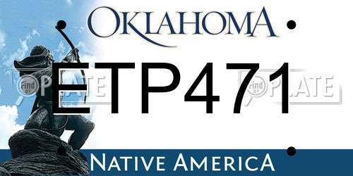 ETP471 Oklahoma License Plate