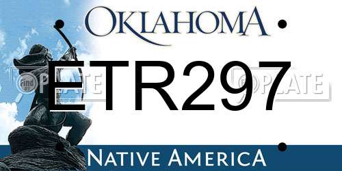 ETR297 Oklahoma License Plate