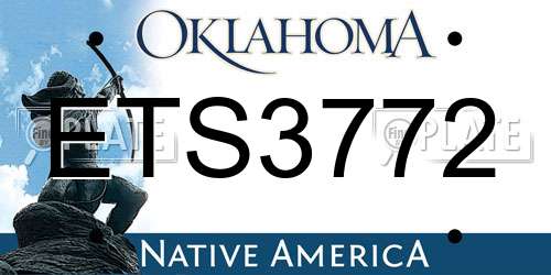 ETS3772 Oklahoma License Plate