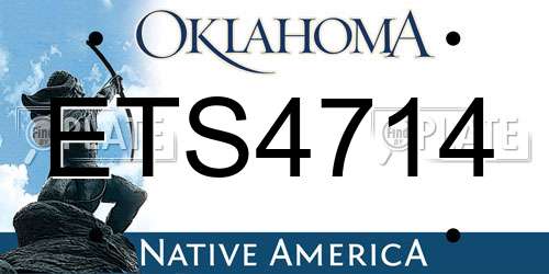 ETS4714 Oklahoma License Plate