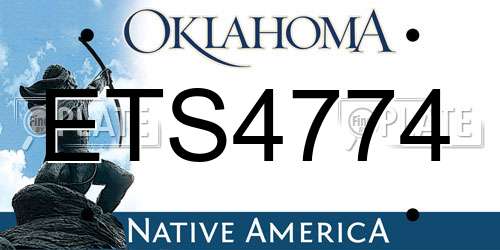 ETS4774 Oklahoma License Plate