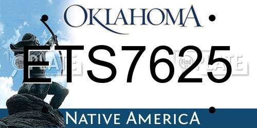ETS7625 Oklahoma License Plate