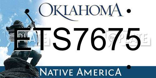 ETS7675 Oklahoma License Plate
