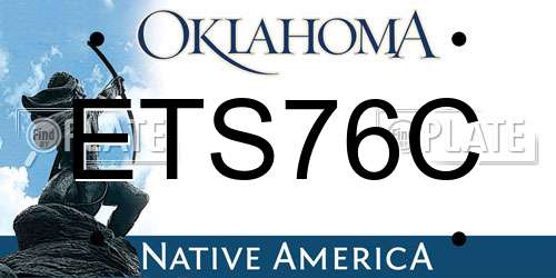ETS76C Oklahoma License Plate