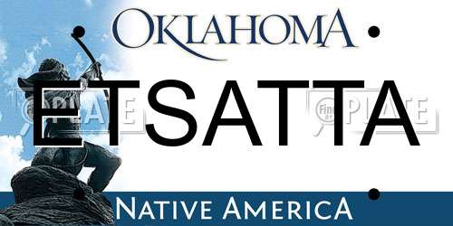 ETSATTA Oklahoma License Plate
