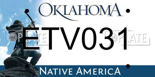 ETV031 Oklahoma License Plate