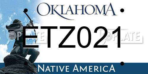 ETZ021 Oklahoma License Plate