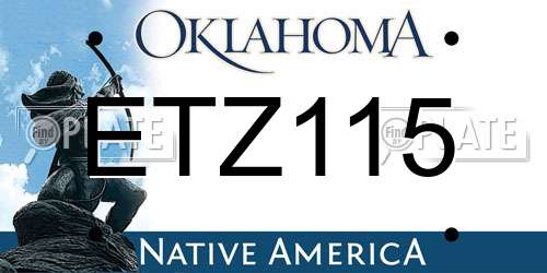 ETZ115 Oklahoma License Plate