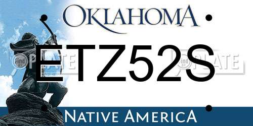 ETZ52S Oklahoma License Plate