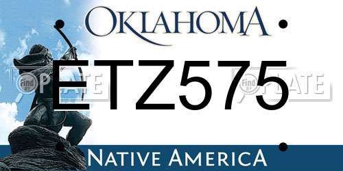 ETZ575 Oklahoma License Plate