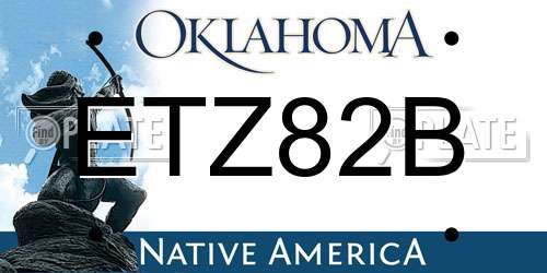 ETZ82B Oklahoma License Plate